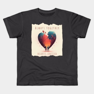 Always together, hearts united Kids T-Shirt